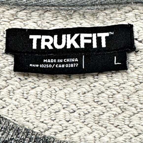 Trukfit Pullover Sweater Mens Size Large Gray Crew Neck Spell-out Sweatshirt - Picture 6 of 9